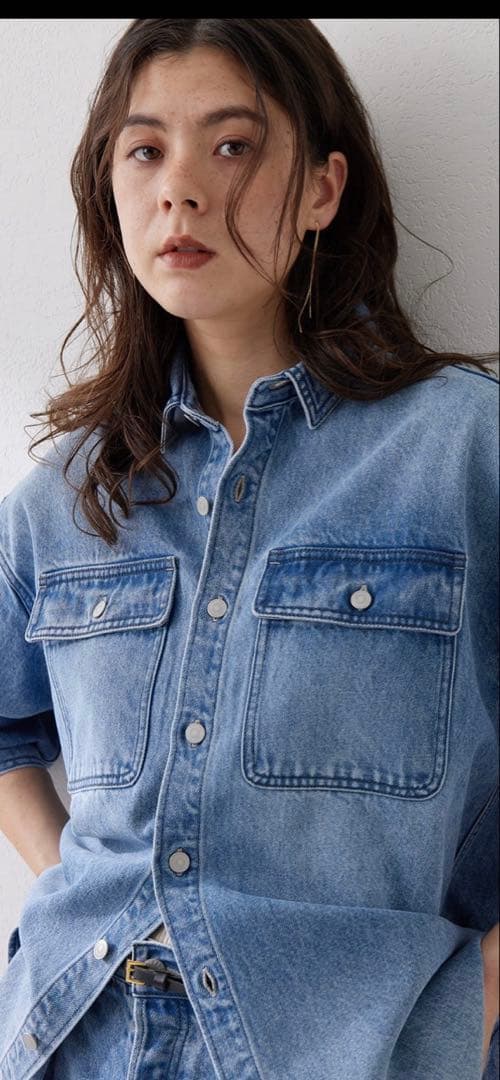 【Whim Gazette】 ドロップデニムシャツ(正規品) ドロップデニムシャツ | Whim Gazette(ウィム ガゼット)レディース