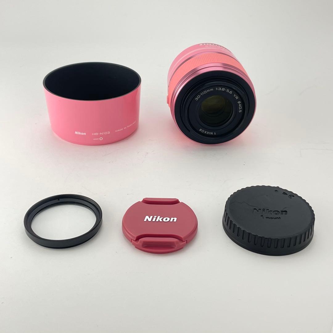 【美品・返品保証】Nikon1 30-110mm F3.8-5.6 VR ピンク