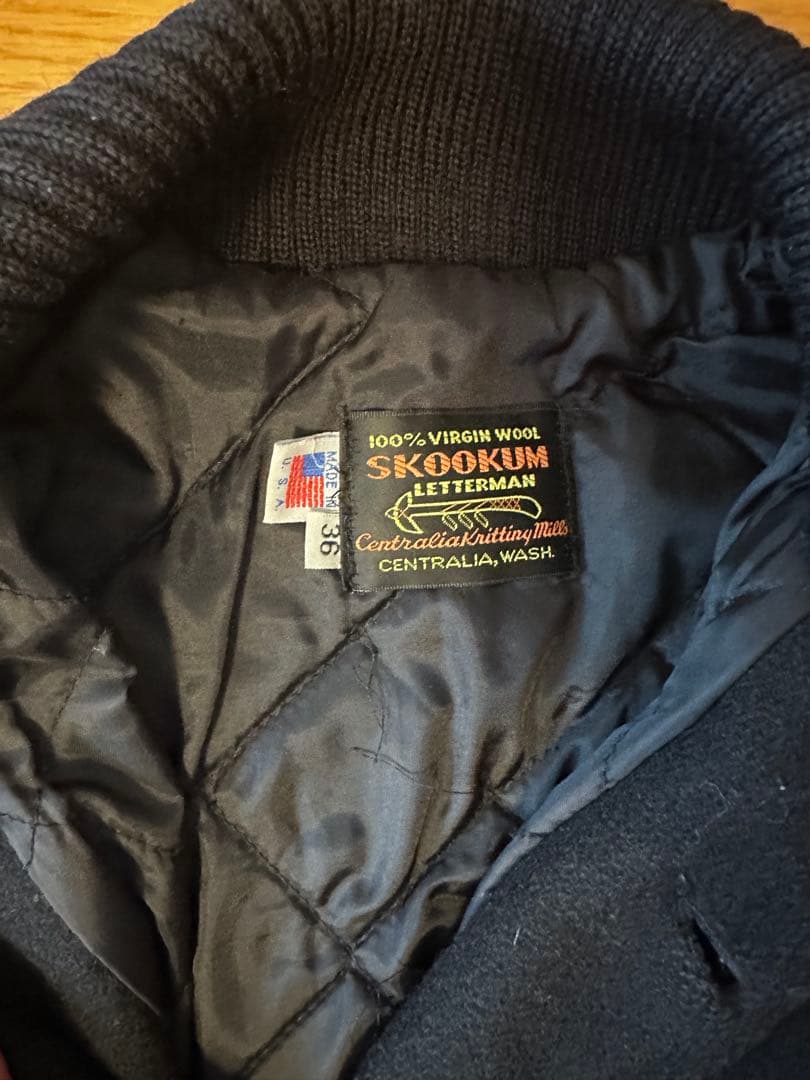 SKOOKUM ファラオコート 黒 ウール スウェード レザー - メルカリ