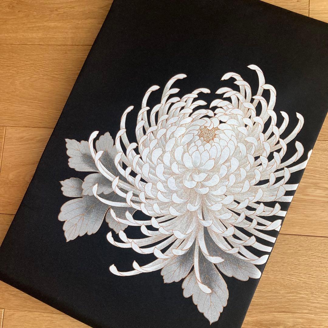 歳末セール❤️新品未使用 正絹 名古屋帯 大輪 菊 ラメ 黒紫地
