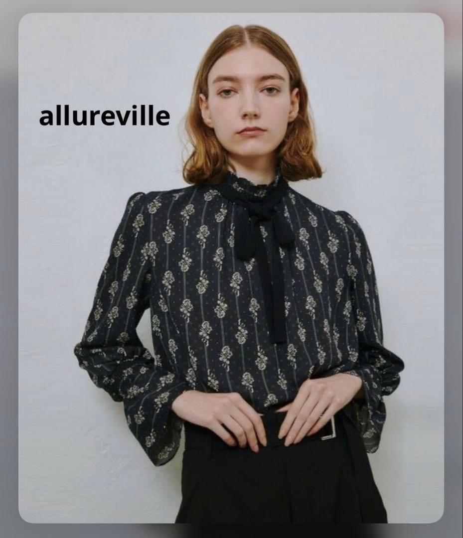 アルアバイル　プチフルールプリントブラウス　ブラック プチフルールプリントワンピース|allureville OFFICIAL SITE / ONLINE