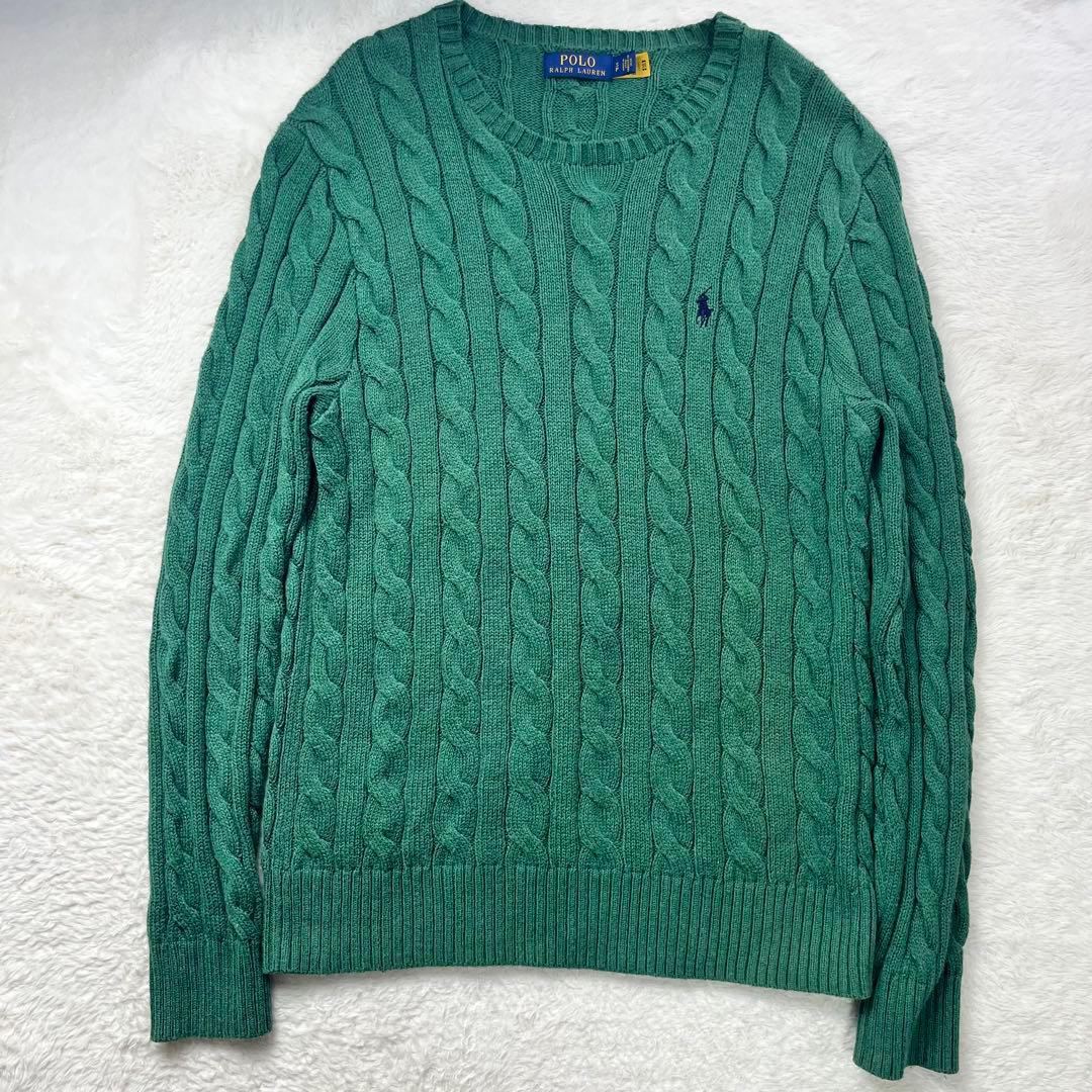 ポロラルフローレン ケーブルニット ポニー 緑QRコード S - メルカリ