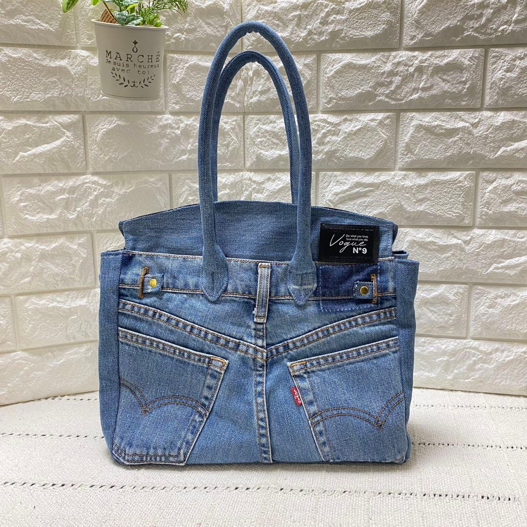 デニムリメイク フラップ付きトートバッグ Sサイズ 錠付き - メルカリ