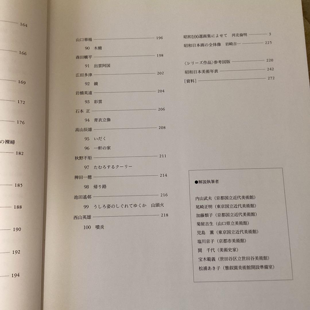昭和の日本画　100選　《横山大観他70名　作品100》　朝日新聞社　1991年