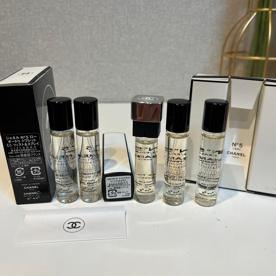 CHANEL N°5 L'EAU ミニツイスト＆スプレイ 本体＋リフィル4本 - メルカリ