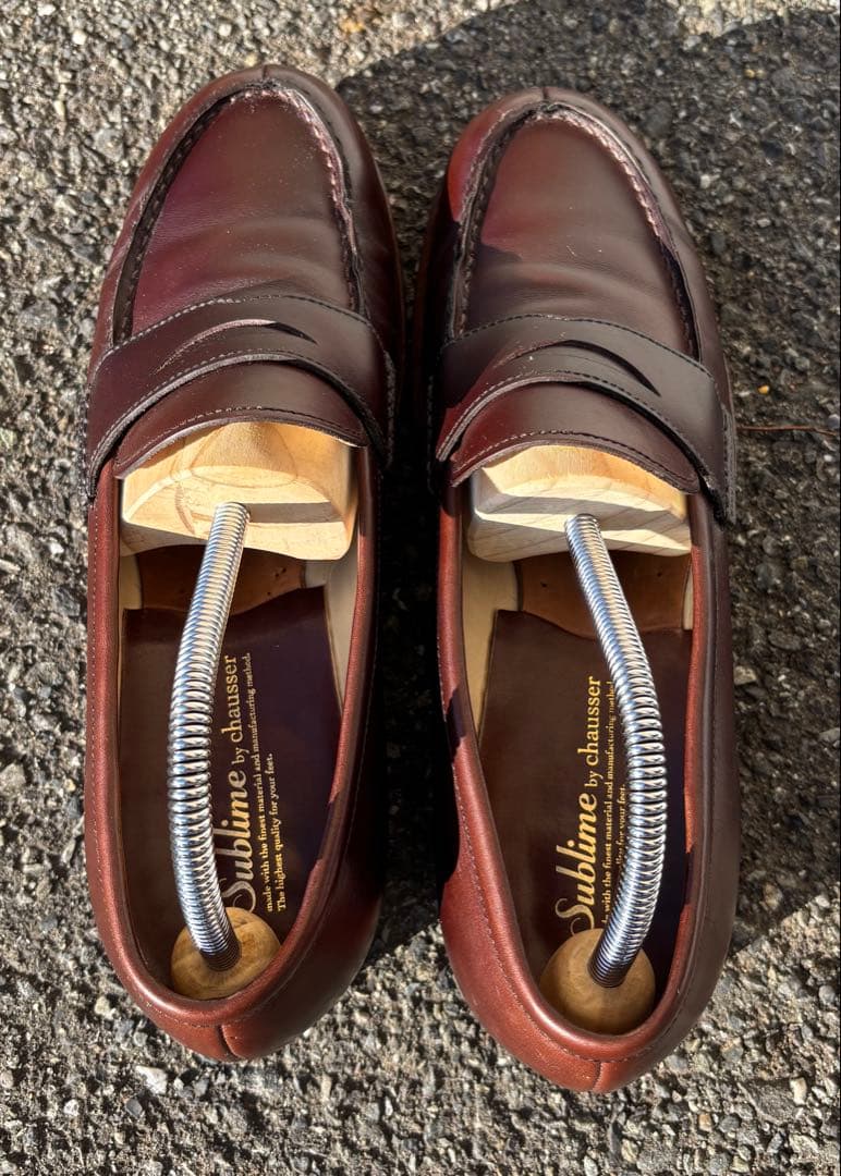 美品chausser SU-104 PENNY LOAFERS D.BR26.5 - メルカリ