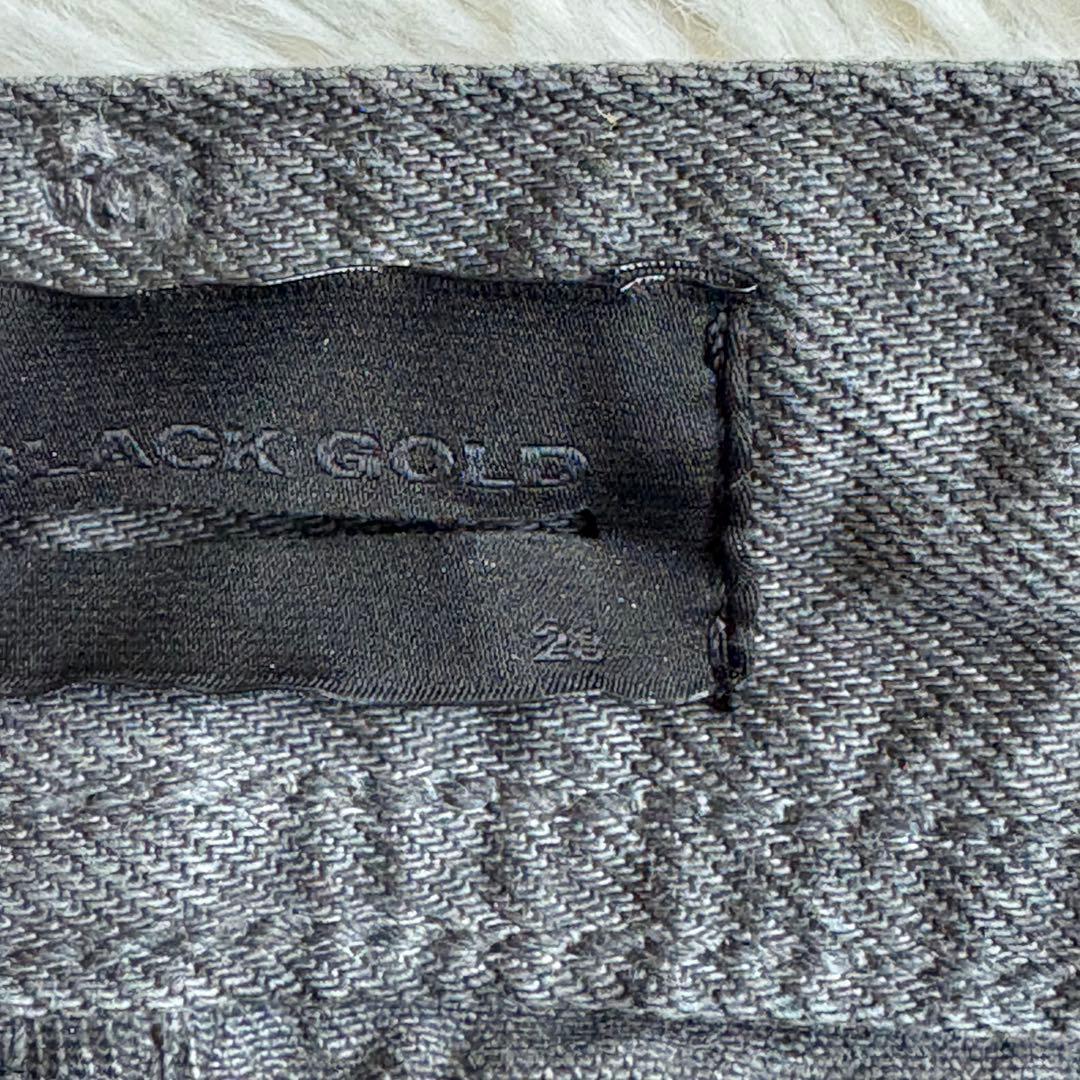 未使用タグ付) ディーゼルブラックゴールド コーティング デニムパンツ