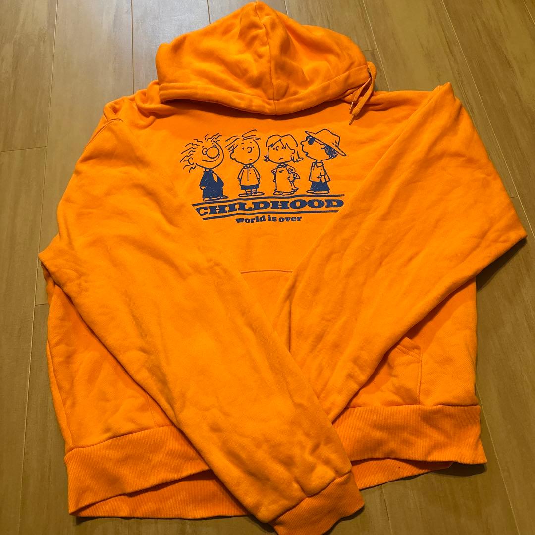 world is over パーカー オレンジ XL - メルカリ