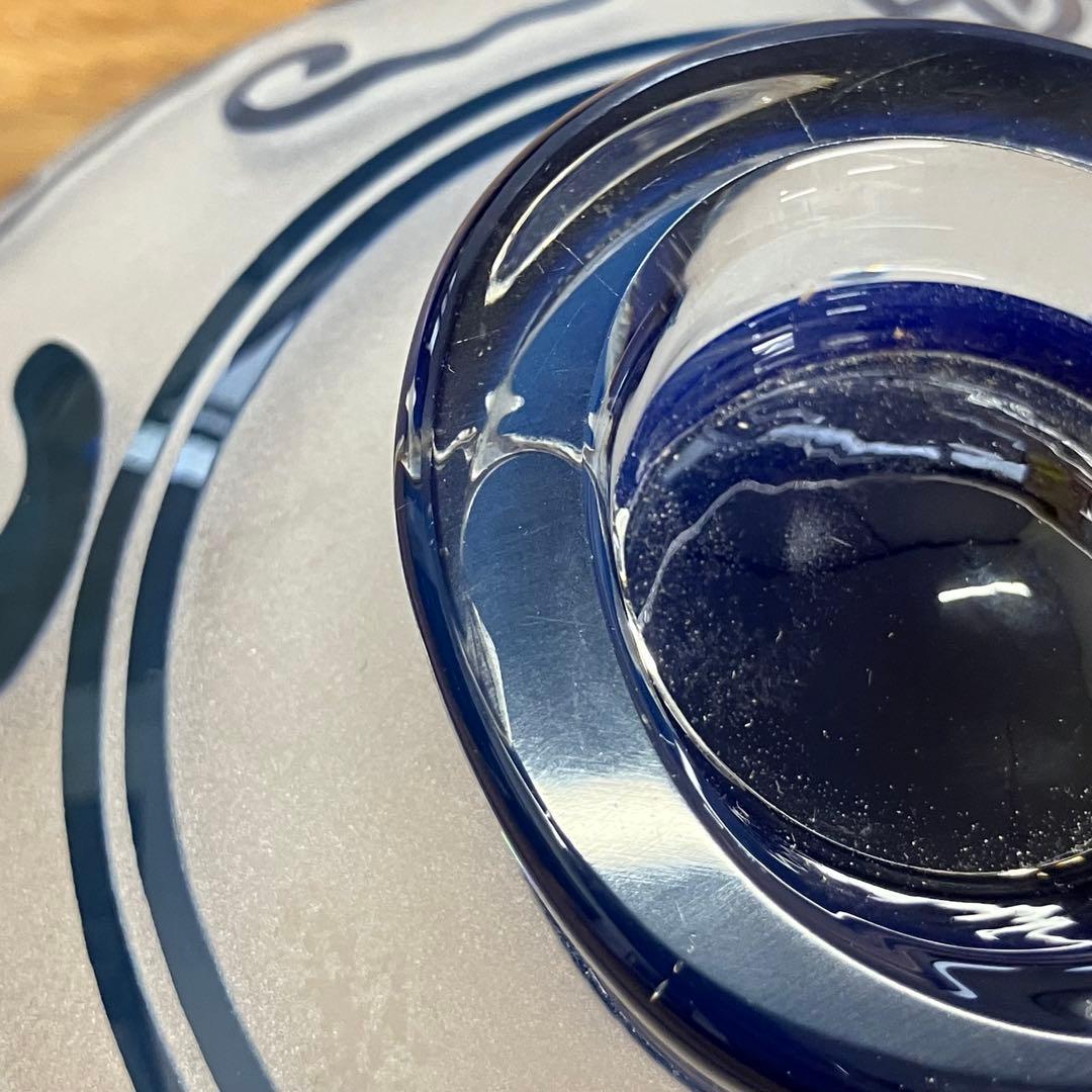 未使用 松添春 硝子 蜻蛉 茶碗 抹茶茶碗 茶道具 ガラス トンボ柄 ガラス工芸