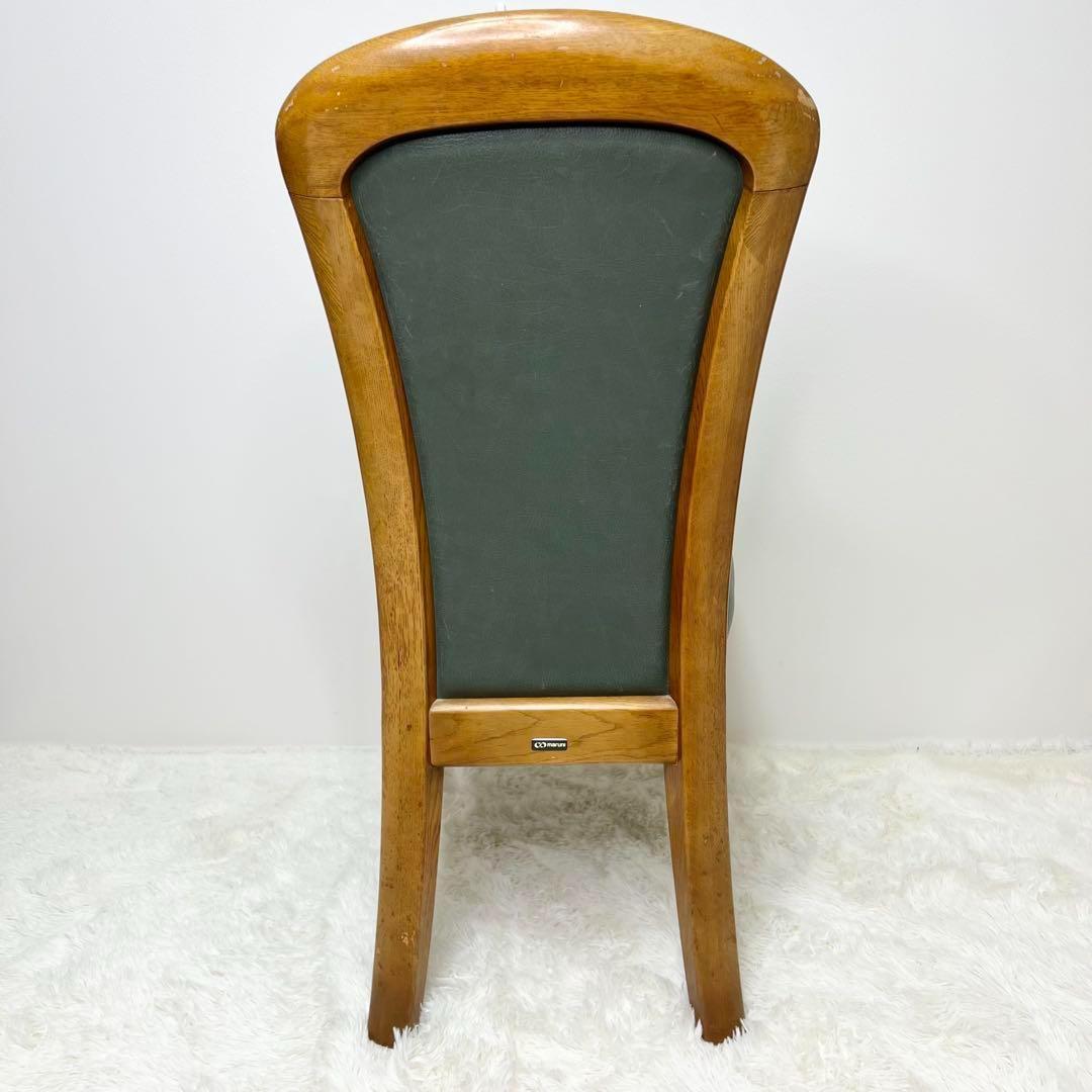 maruni マルニ木工 ダイニングチェア レザー 木製 イス グリーン 2