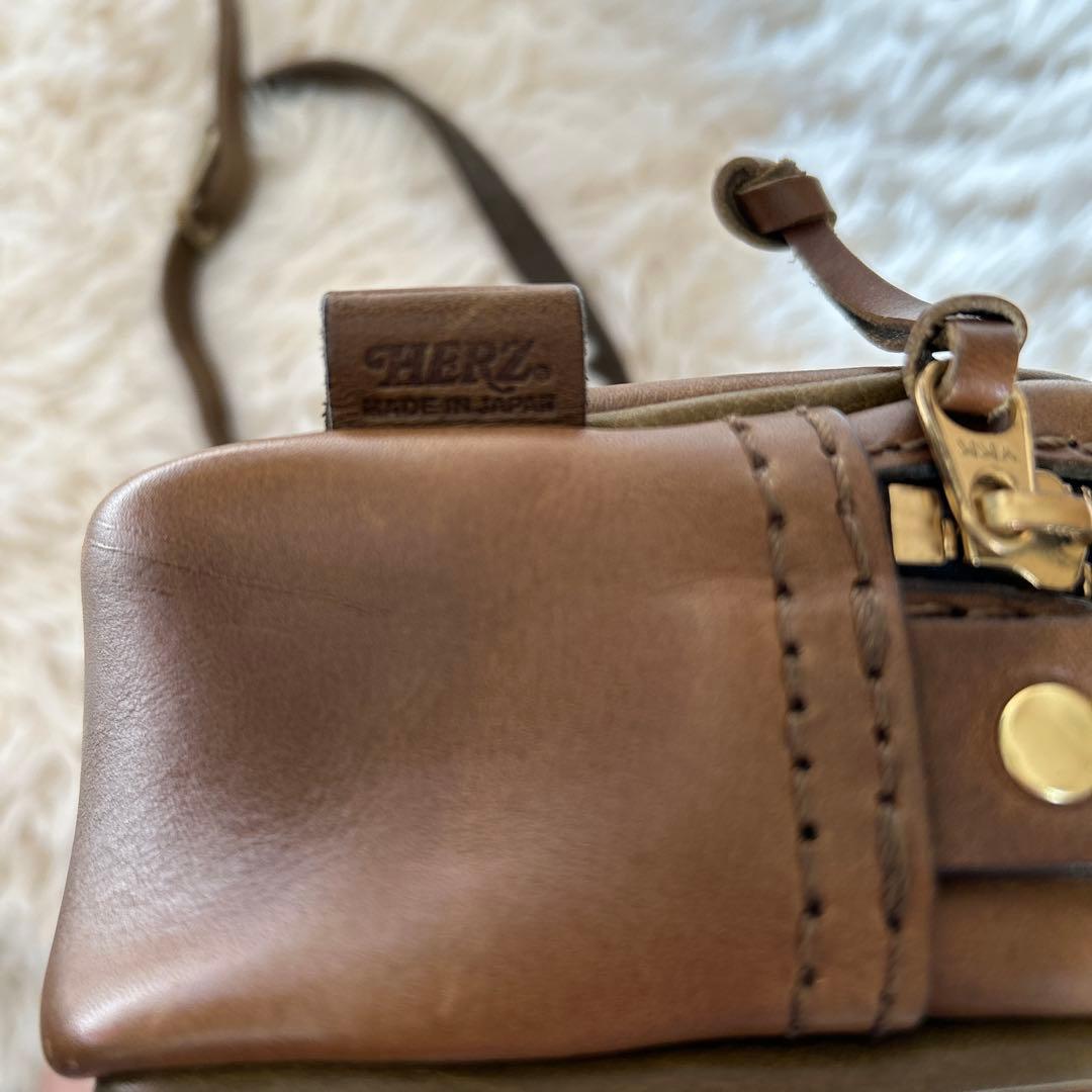 レア美品】HERZヘルツ CP 35 ふっくらショルダー グリーンベージュ