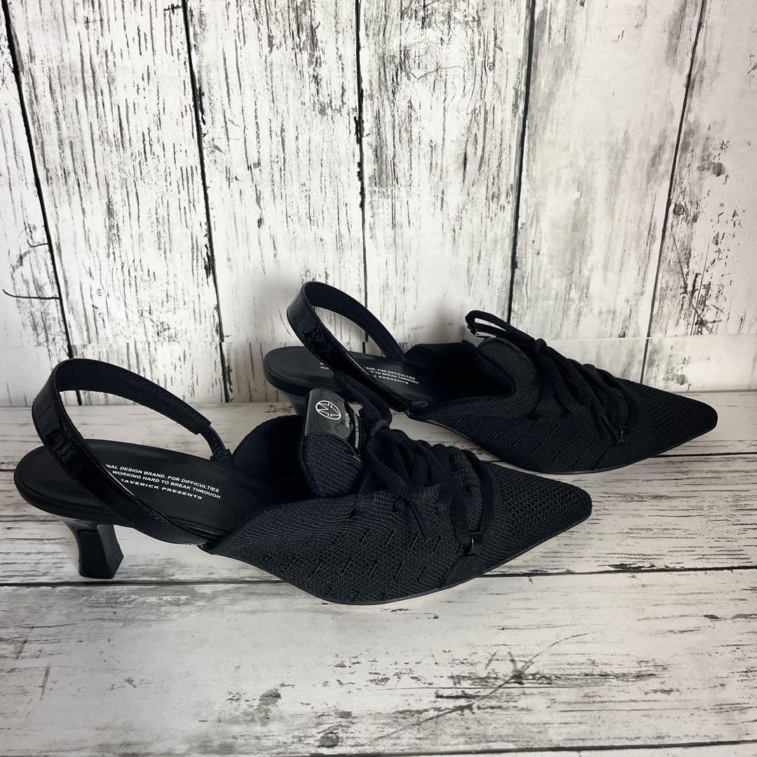 美品 ✨ メゾンマーベリックプレゼンツ レースアップ ミュール 黒 23.5cm