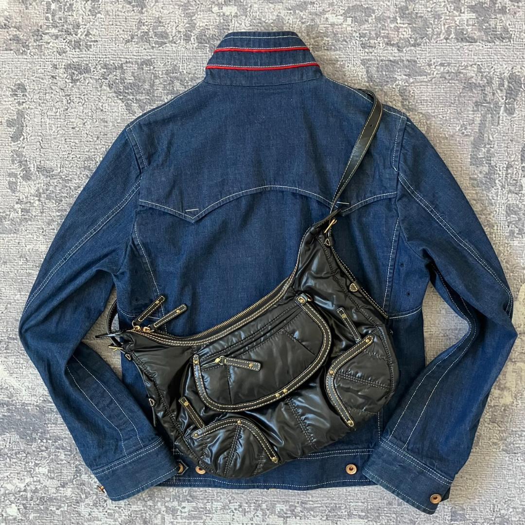 Y2K】archive shoulder bag studs black