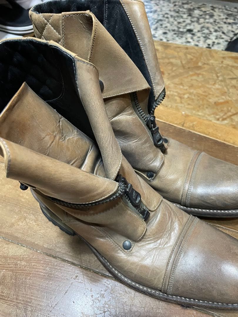 alfredoBANNISTERセンターZIP Wライダースブーツ セット - メルカリ