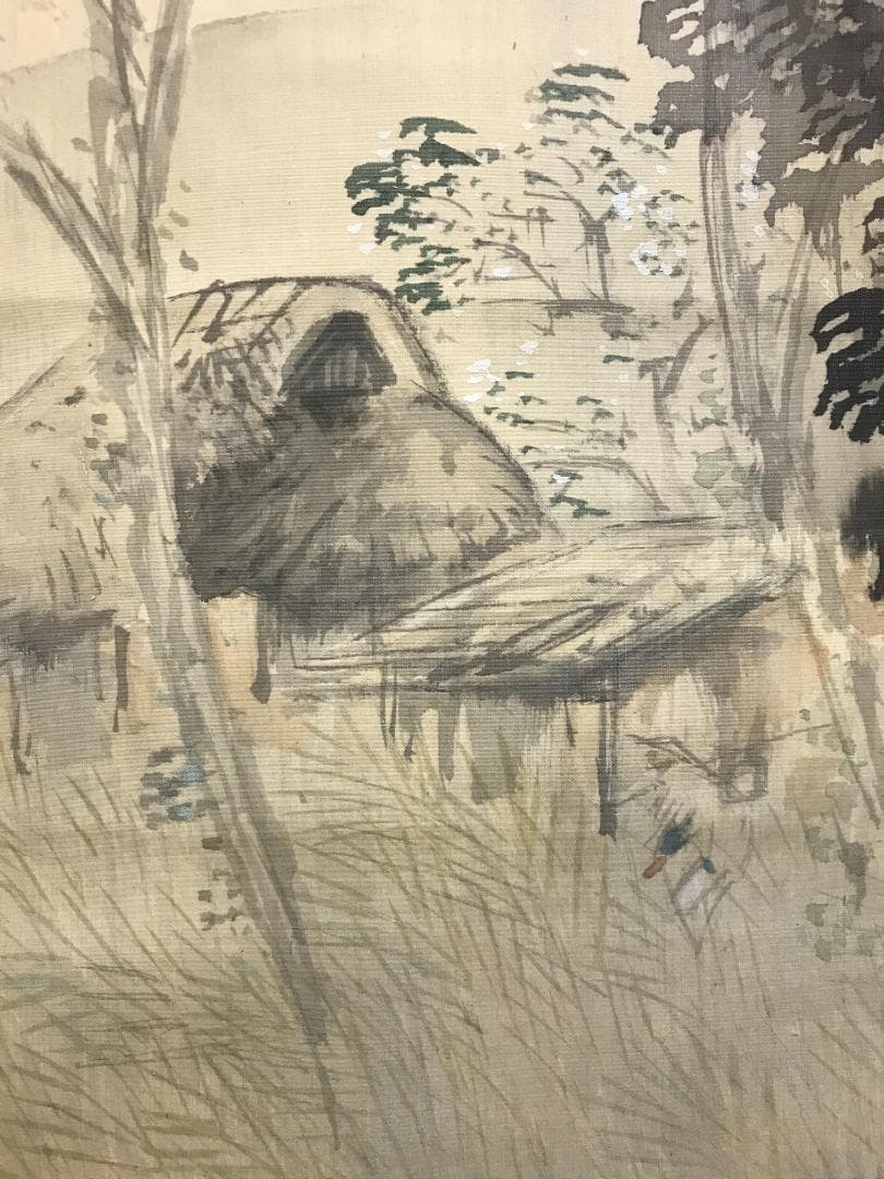 真作/徳田隣斎/江村白雨/釣人図/桐共箱付/布袋屋掛軸HB-134 - メルカリ