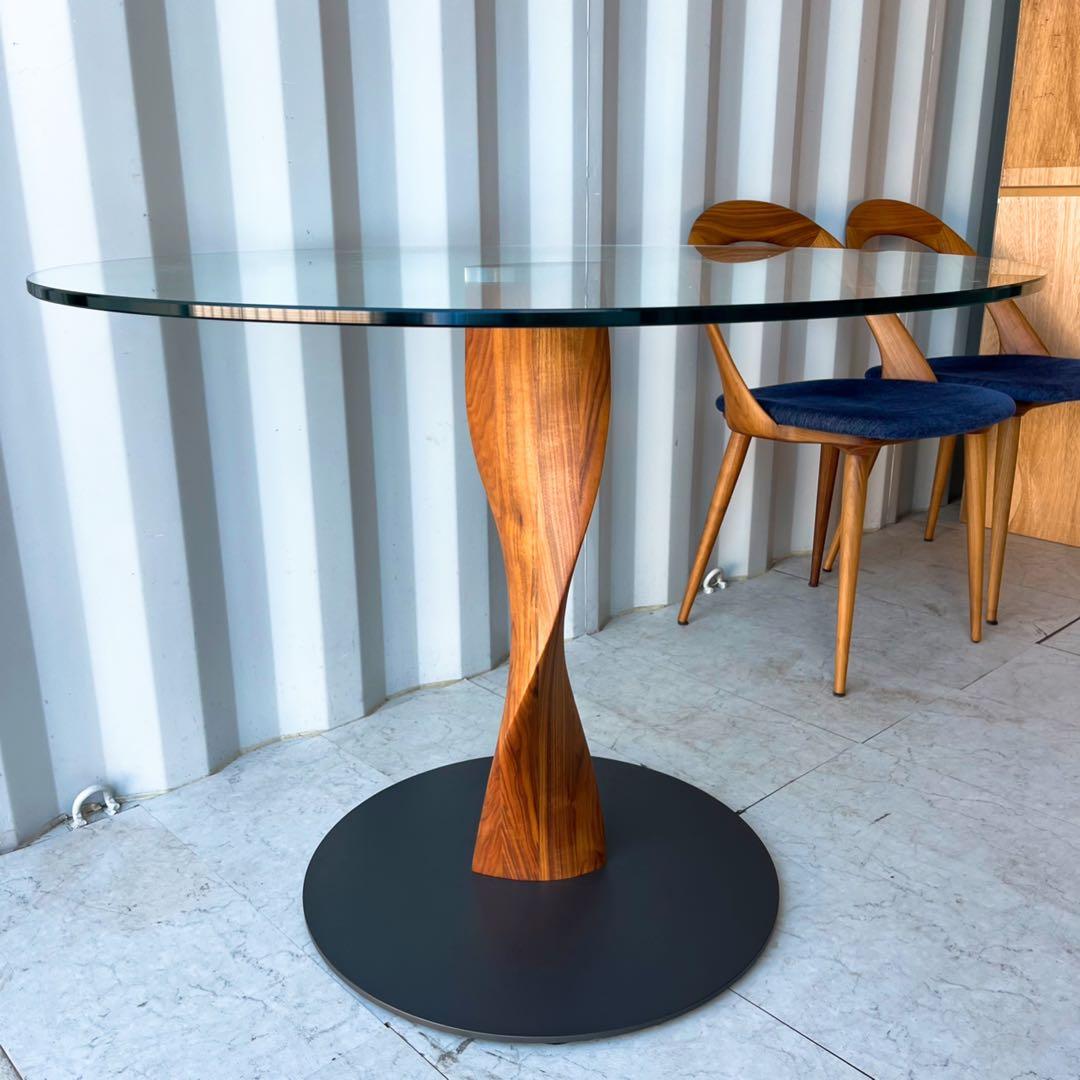 取付無料！アクタス ポラダ SPINガラステーブル・ESTERチェア2脚