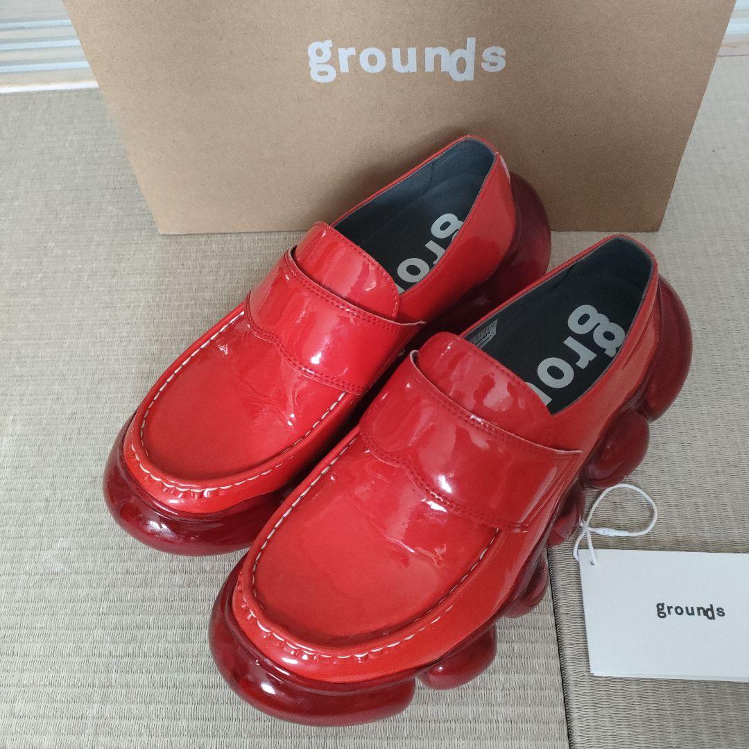 grounds jewelry loafer グラウンズ ローファー 赤 - メルカリ