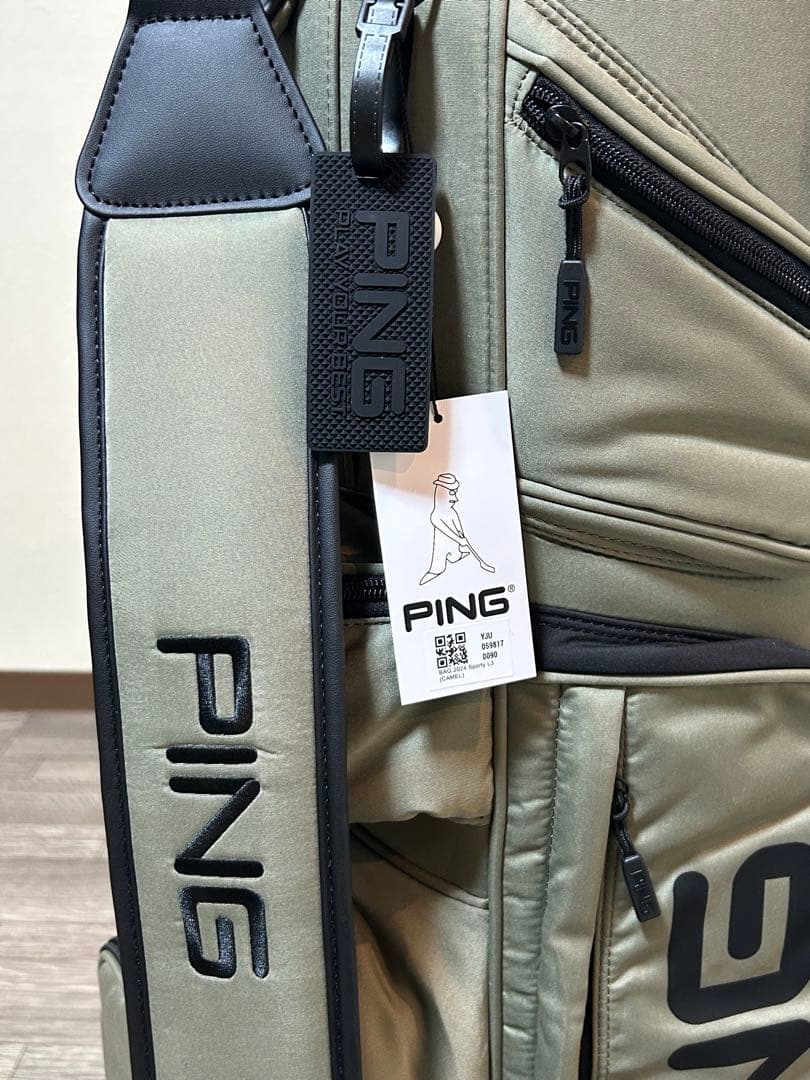 PING 自立式キャディバッグ 未使用品 10ポケットで収納力抜群！カーキ