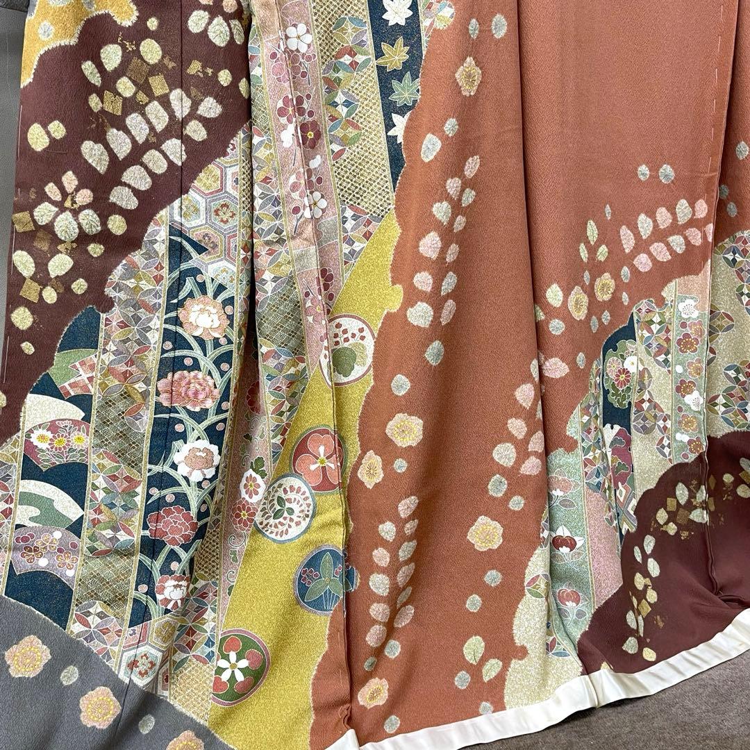 逸品 手書き京友禅 作家物 二代目松井青々 訪問着 辻ヶ花 落款あり 金