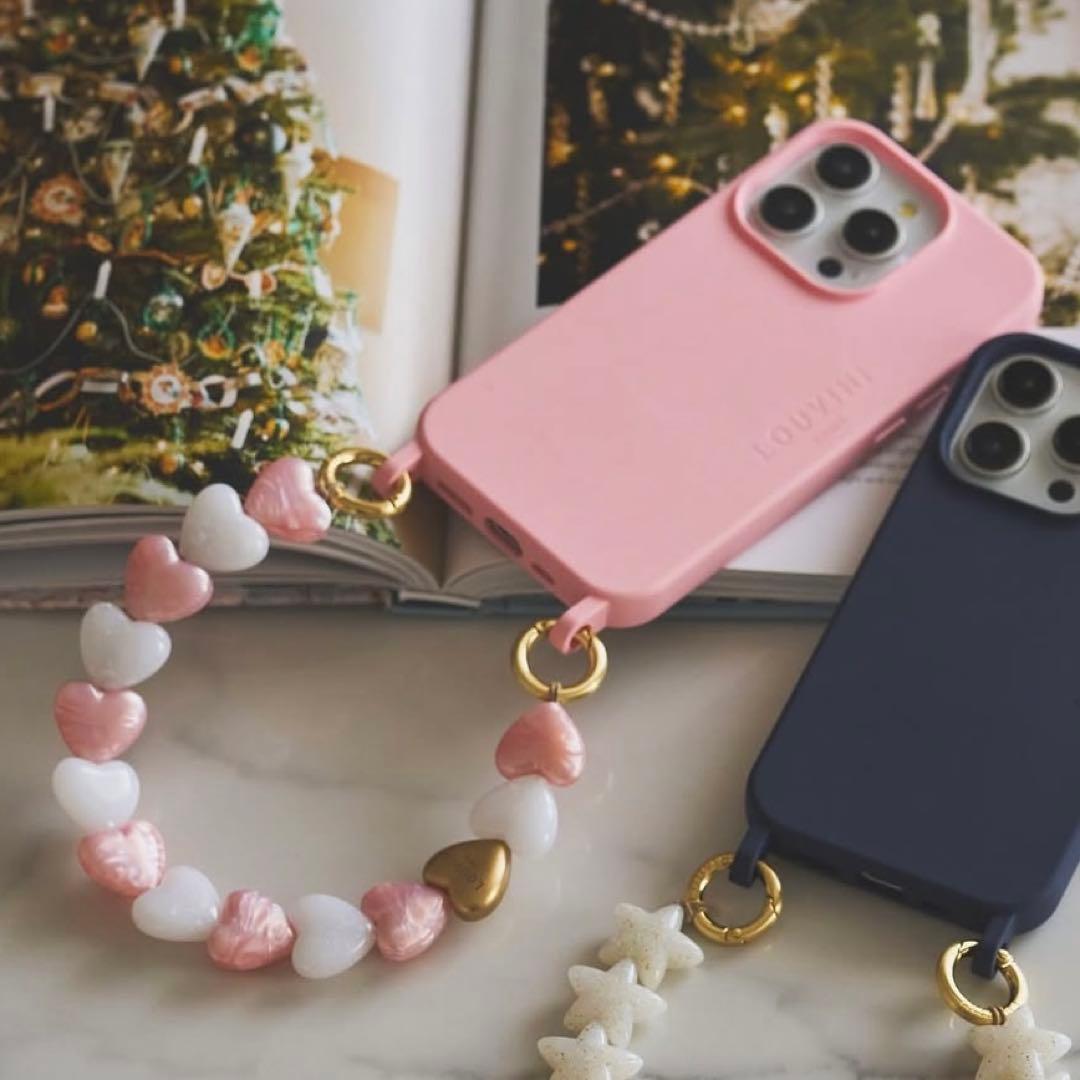 LOUVINI】ハンドストラップ PETIT CUORE PINK-WHITE - メルカリ