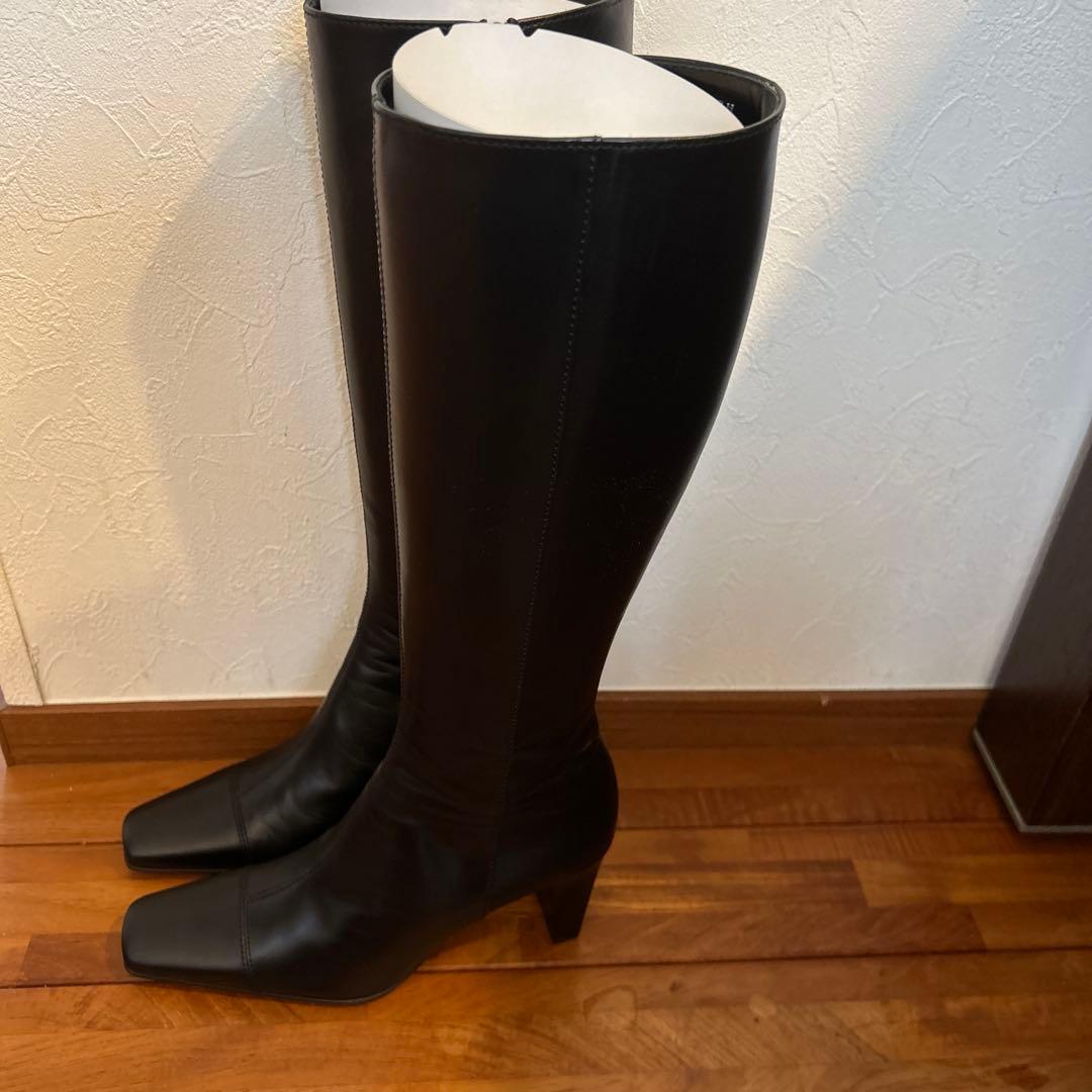 ブティックオオサキ 新品ロングブーツ 黒 24㎝
