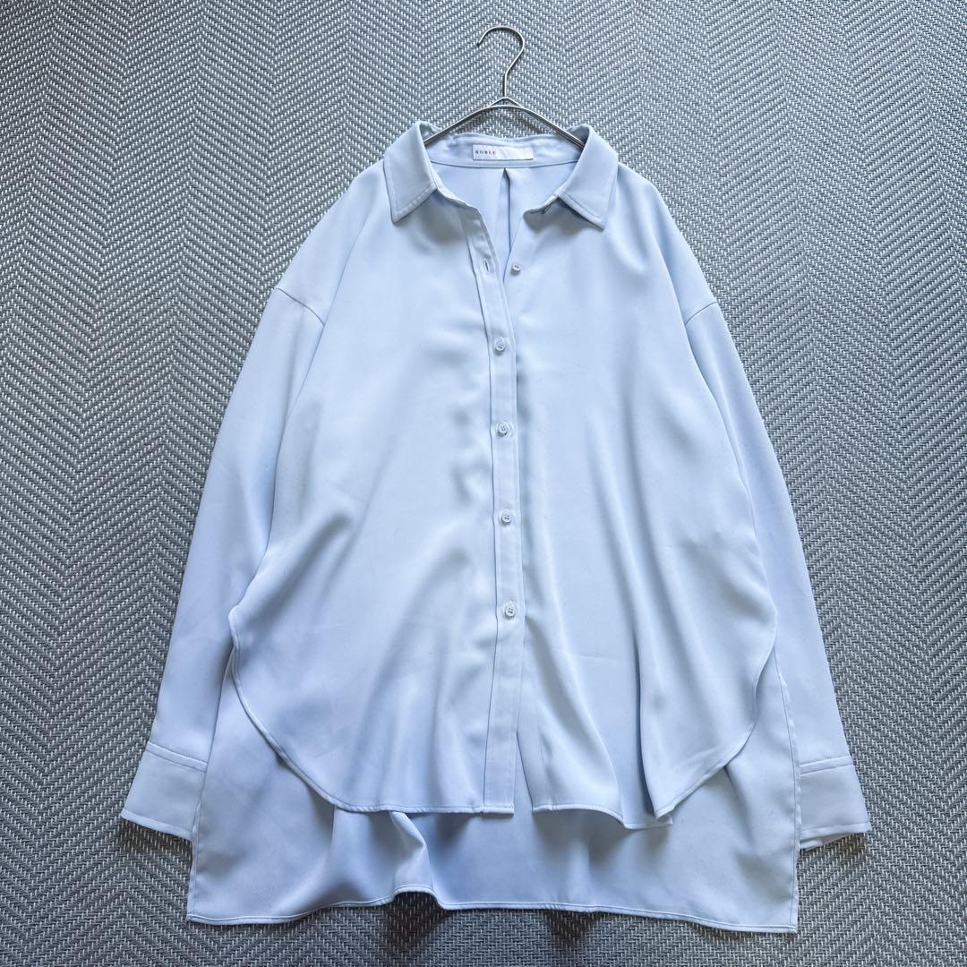 極美品 ノーブル Noble シーズンカラープレーンシャツ サックスブルー
