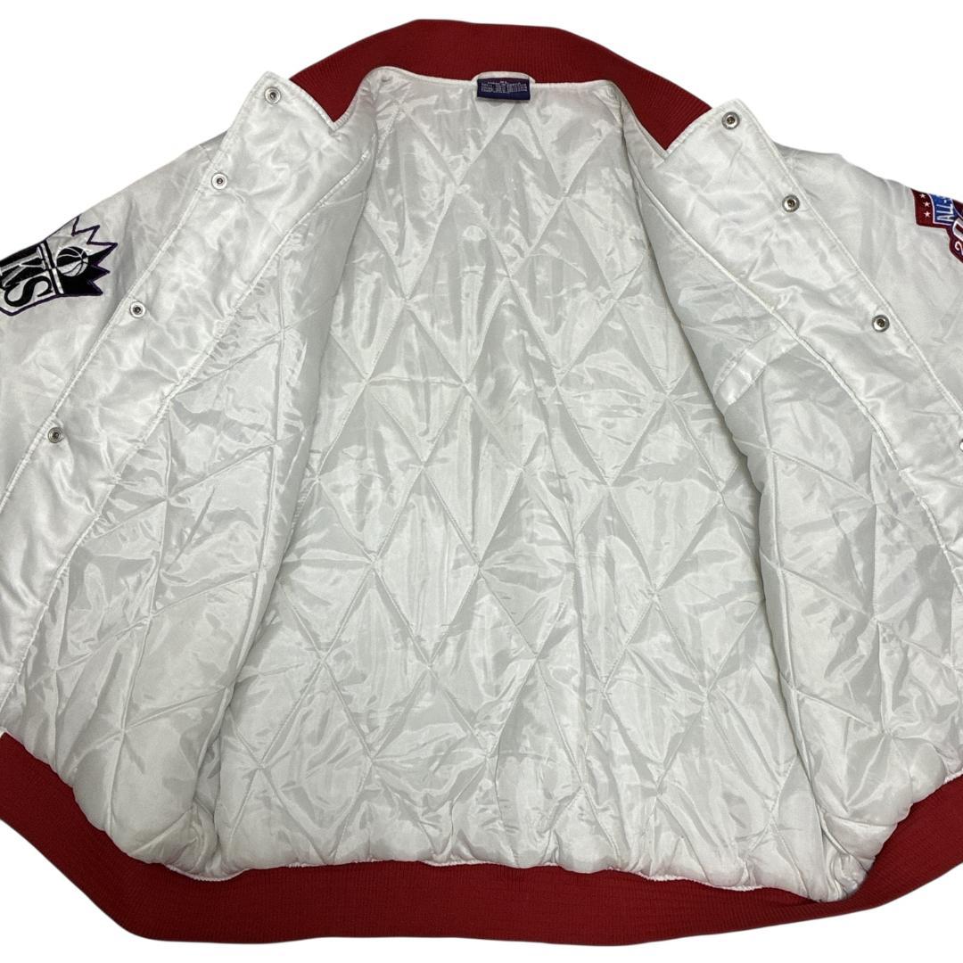 NBA スタジャン 中綿入り 肉厚 チームワッペン 刺繍 ホワイト 2XL相当