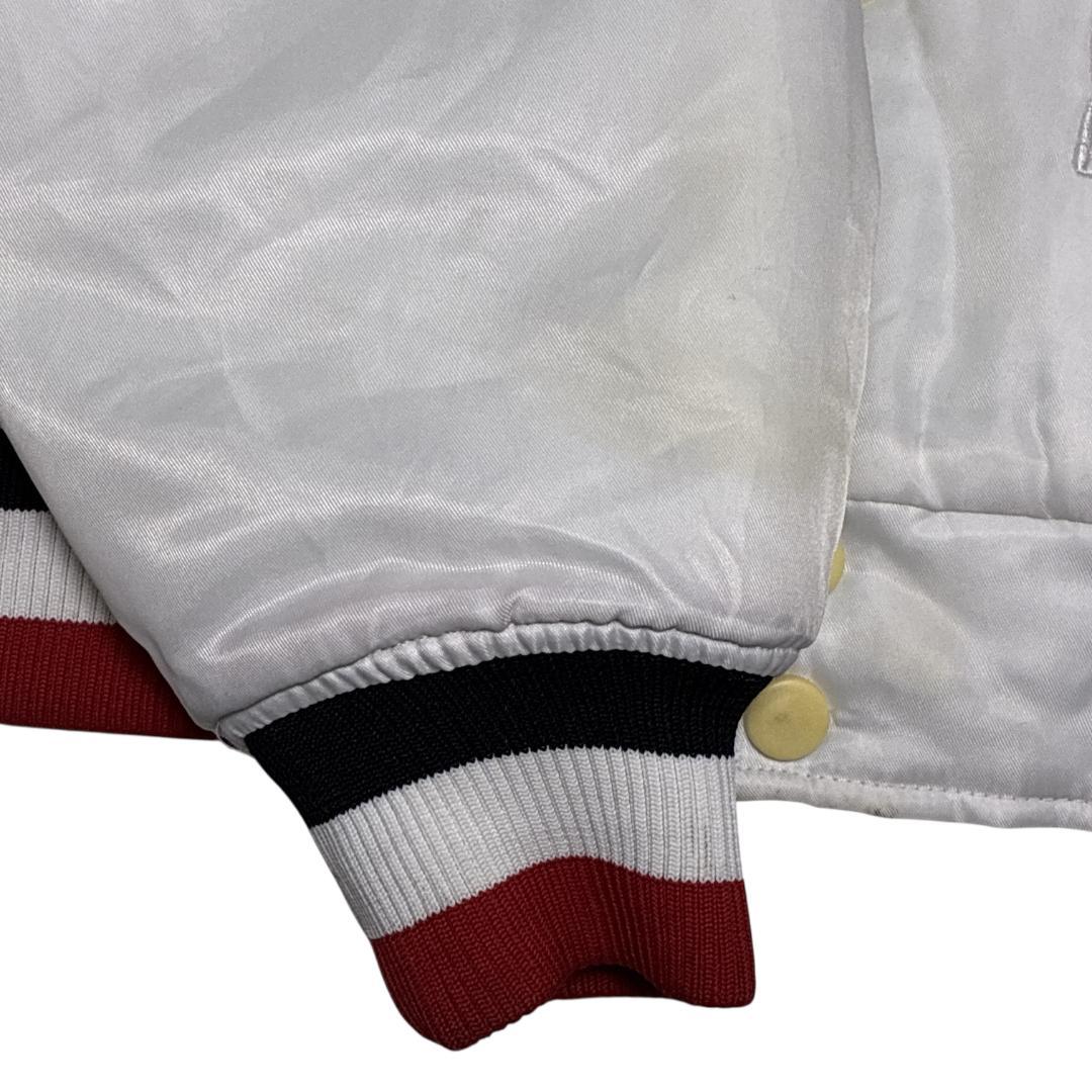 NBA スタジャン 中綿入り 肉厚 チームワッペン 刺繍 ホワイト 2XL相当