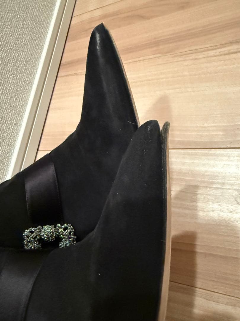 MANOLO BLAHNIK ハンギシスエード アンクルブーツ 37 MANOLO BLAHNIK