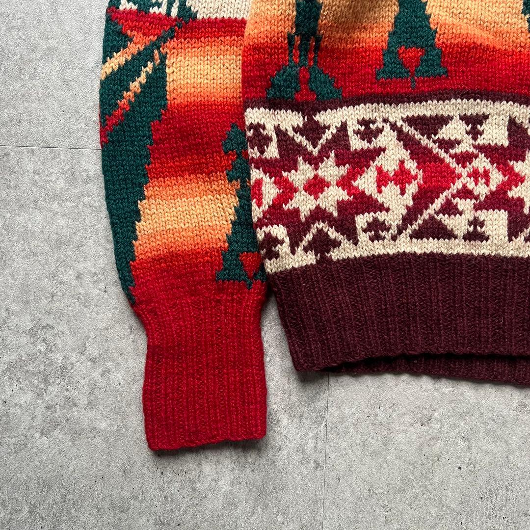 90s Ralph Lauren ポロカン ハンドニット ネイティブ柄 - メルカリ