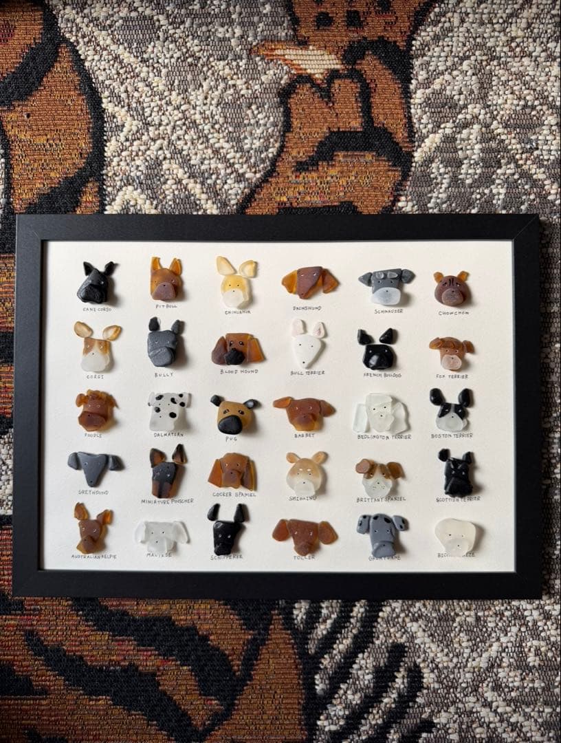 シーグラスアート ハンドメイド 犬