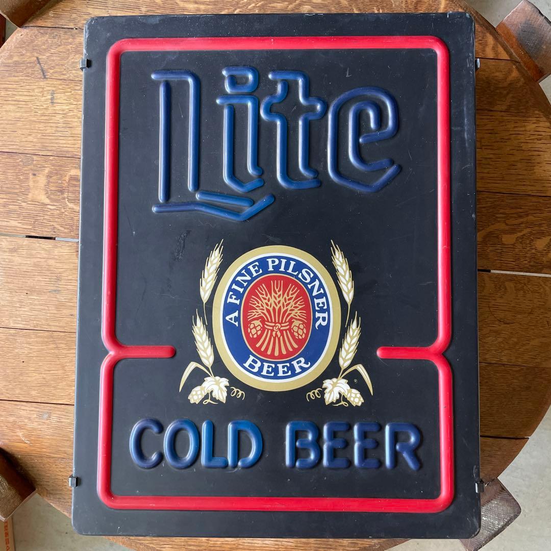 80's ヴィンテージ Miller Lite Beer ライトサイン 看板 - メルカリ