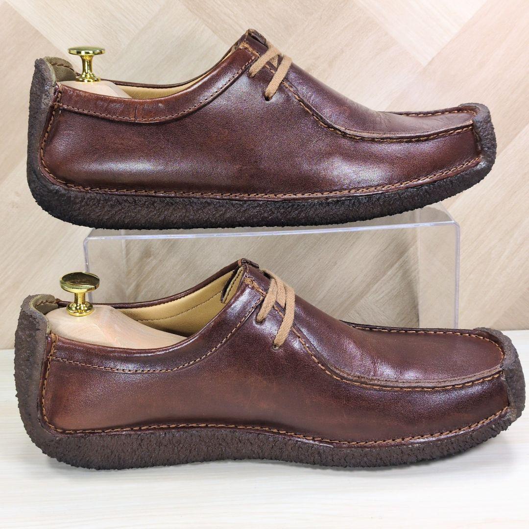 クラークス 26.0cm レザー ワラビー ナタリー ブラウン S480