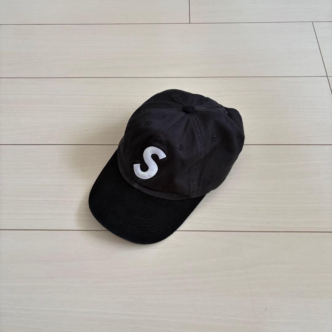 《美品》supreme キャップ　黒　2-Tone S Logo 6-Panel