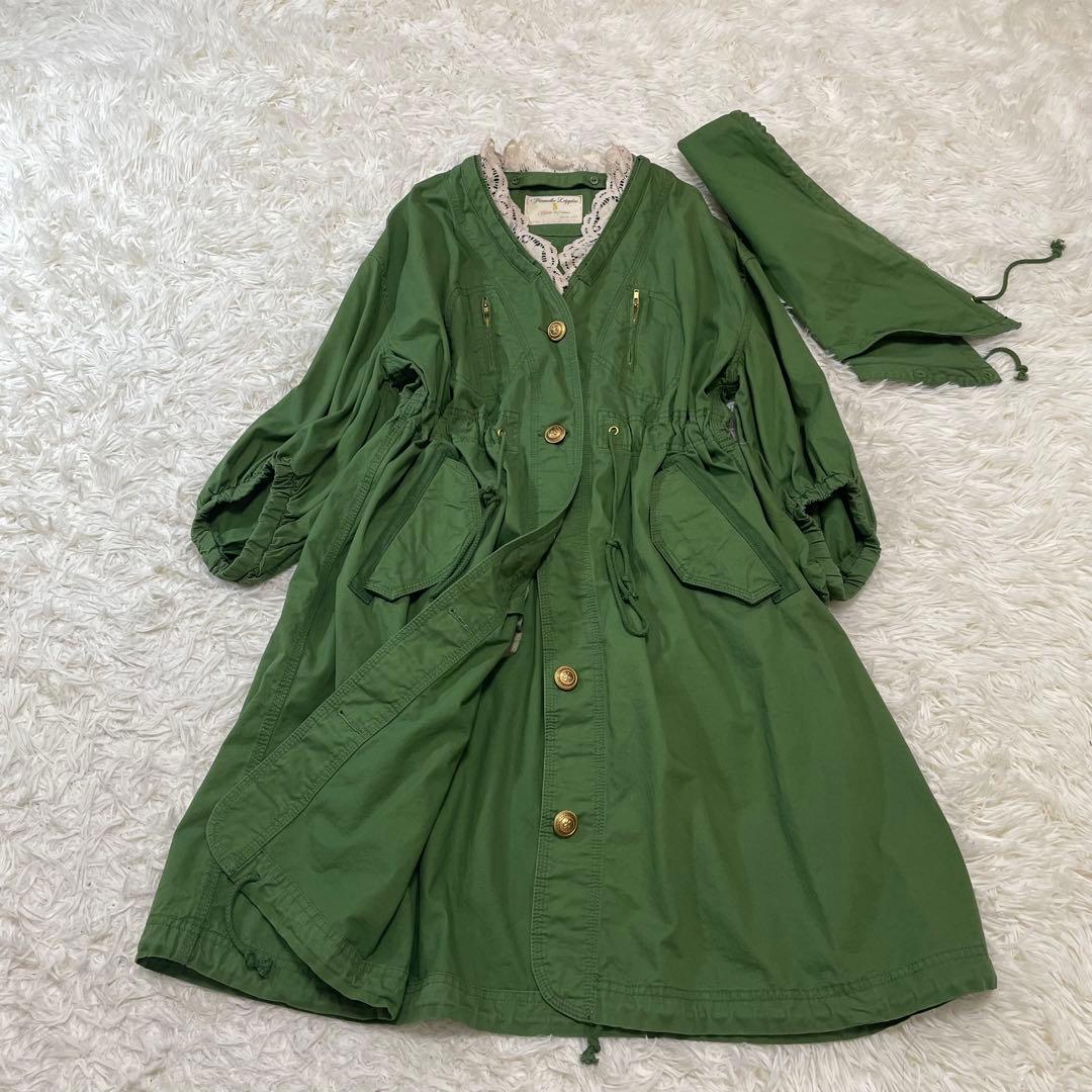 franche lippee ♡ワンピースコート レース フード 取外可 金釦