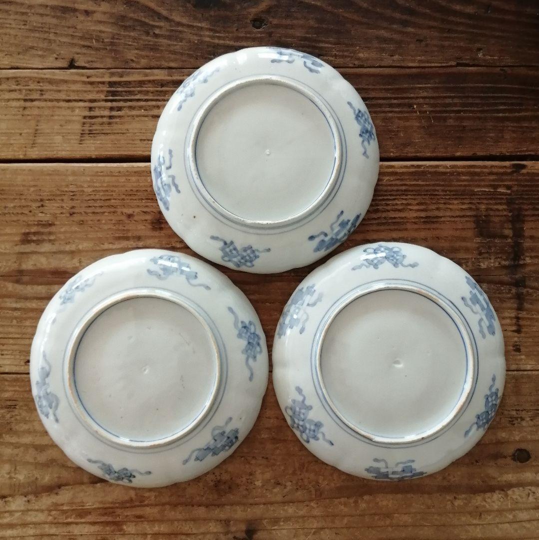 古伊万里 色絵 ふくら雀と鳳凰 輪花縁 七寸皿 3客 - メルカリ