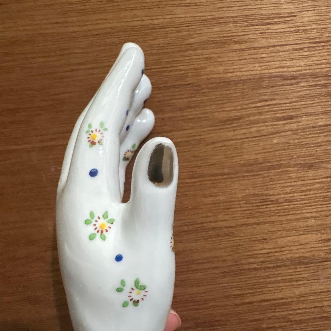 アメリカンヴィンテージ 手 ハンド JAPAN 陶器 花模様 灰皿