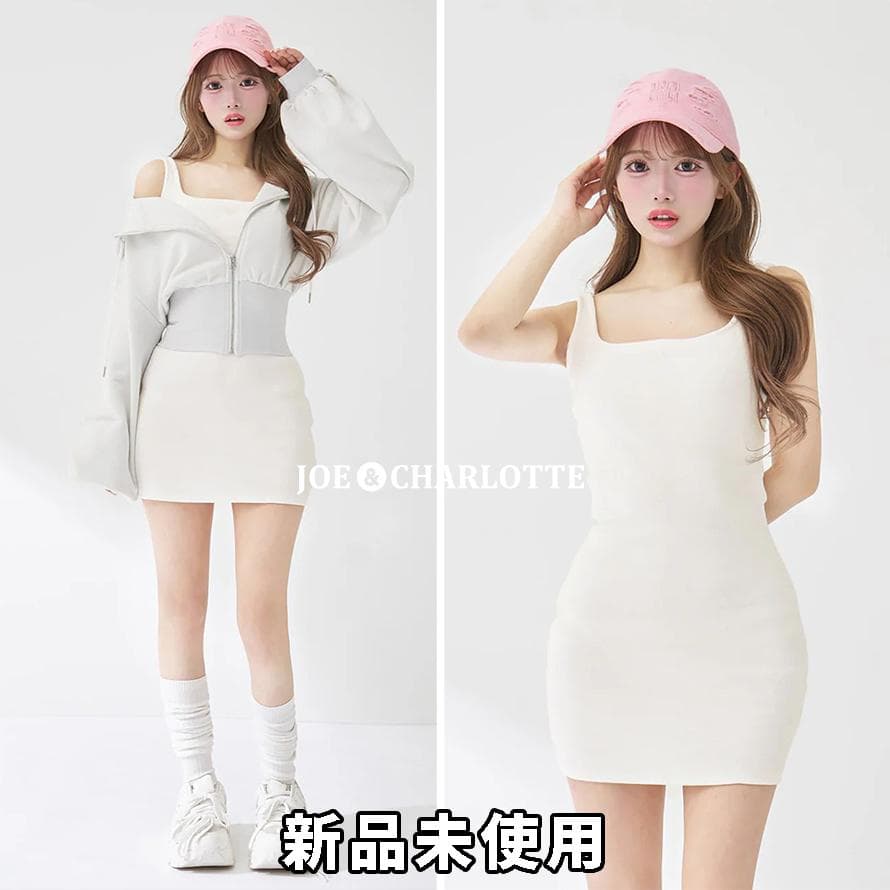 ダーリッチ darich シェイプリブカットミニワンピース ホワイト FL