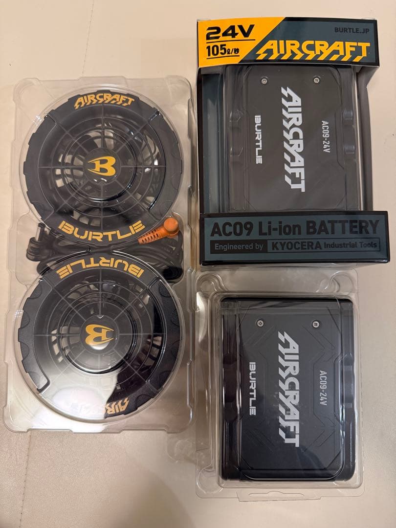 未使用バートル 24V リチウムイオンバッテリーAC-09 2個 AC370 バートル AC09 エアークラフト 24V専用リチウムイオンバッテリー 2025