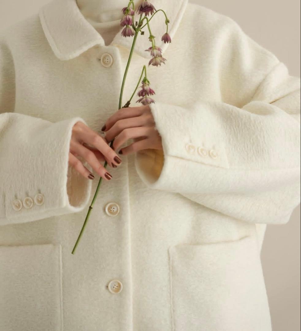 hinari ステンカラーシャギーミドルコート - メルカリ