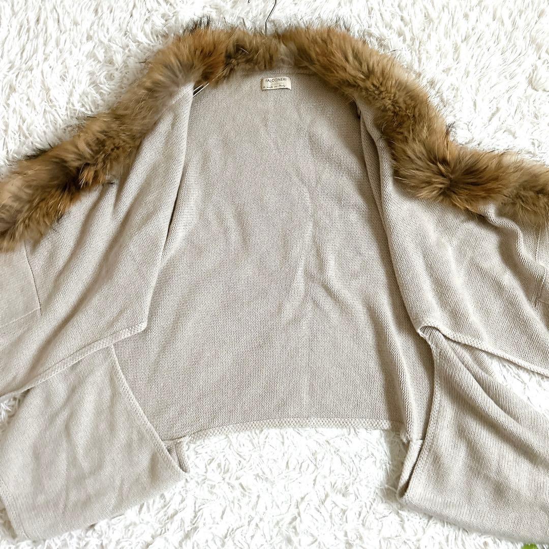 美品⁂ファルコネーリ⁂ニットポンチョ ケープ カシミヤ100% ラクーン