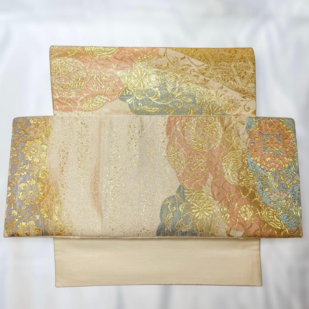 一体型 ワンタッチ帯 作り帯 マジックテープ 豪華 袋帯 二重太鼓