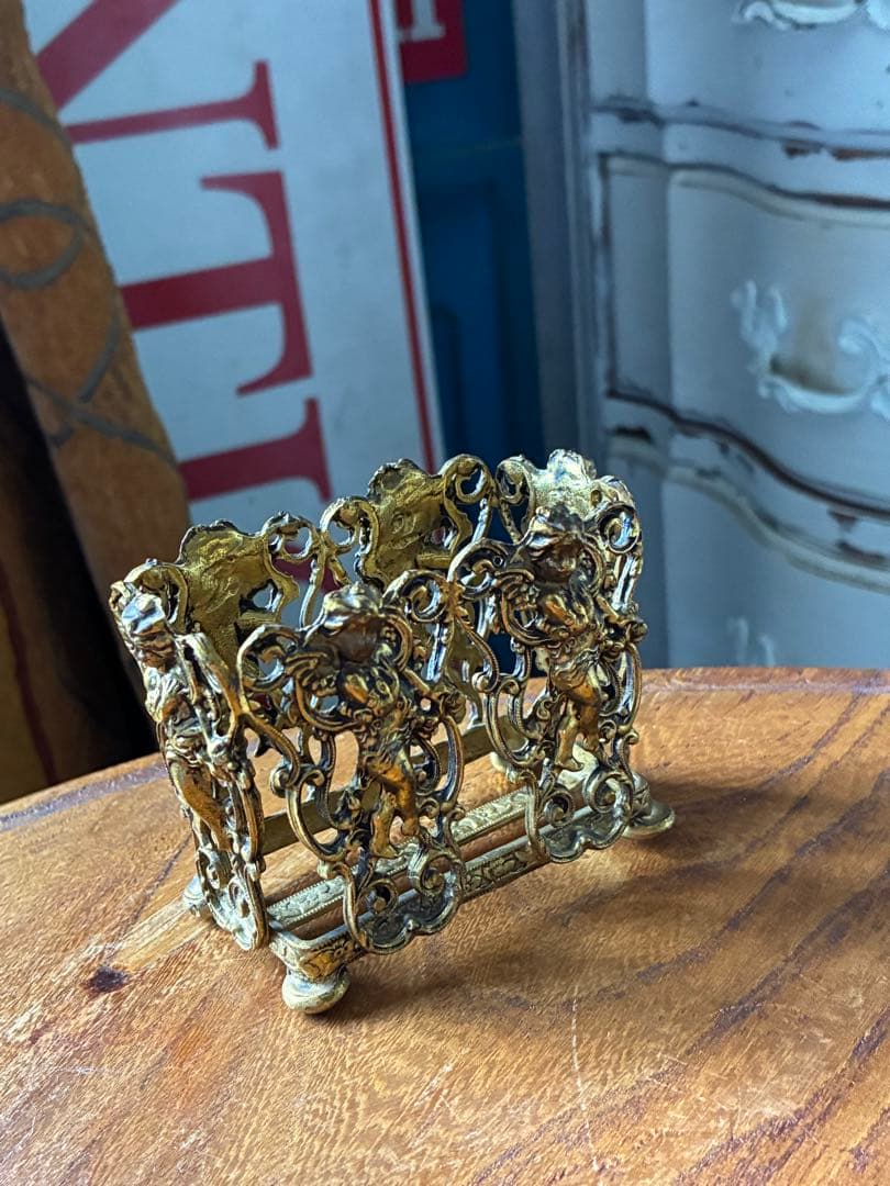 フランス アンティーク オルモル 香水瓶 ホルダー 真鍮 エンジェル