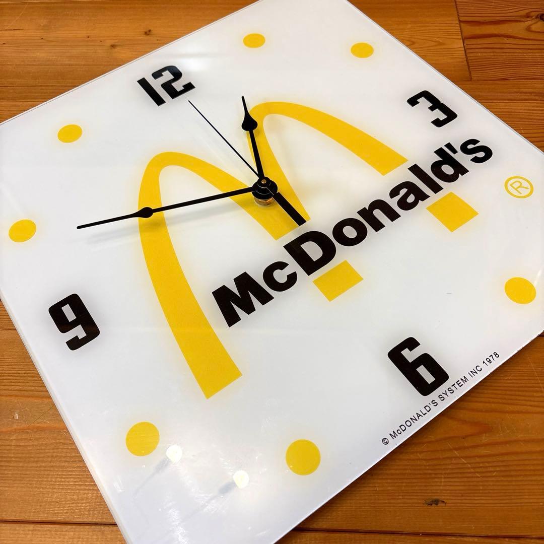レア！ 1978年 マクドナルド ガラス 時計 クロック 店舗用 看板 サイン