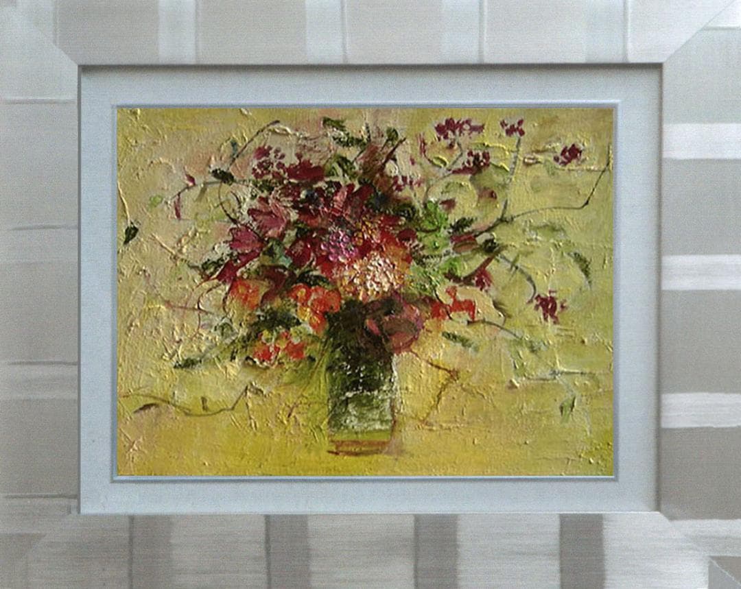 油絵 菅家令子 絵 絵画 インテリア F4-070702 花