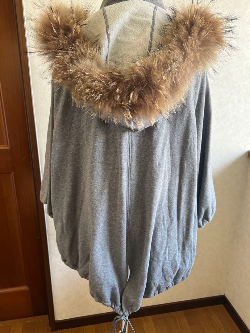 BURBERRY BLUE LABEL グレー ポンチョ 38 - ジャケット・アウターお 得