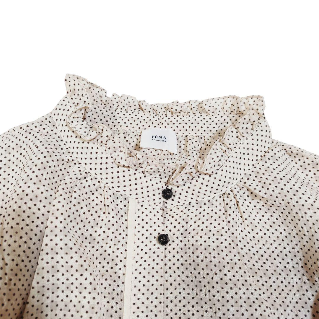 イエナラブクール ドット柄 フリル サッカー ブラウス 近年モデル 日本