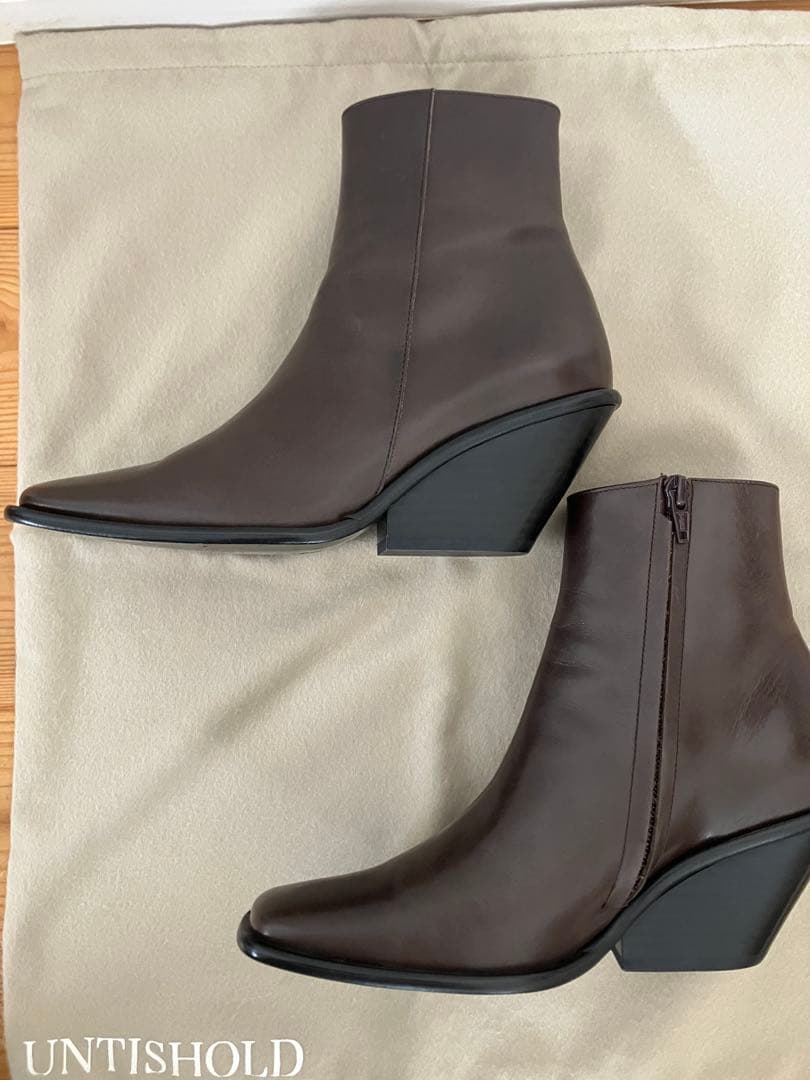 UNTISHOLD SIERRA-5 レザー スクエアトゥ ブーツ 36 - 靴新着