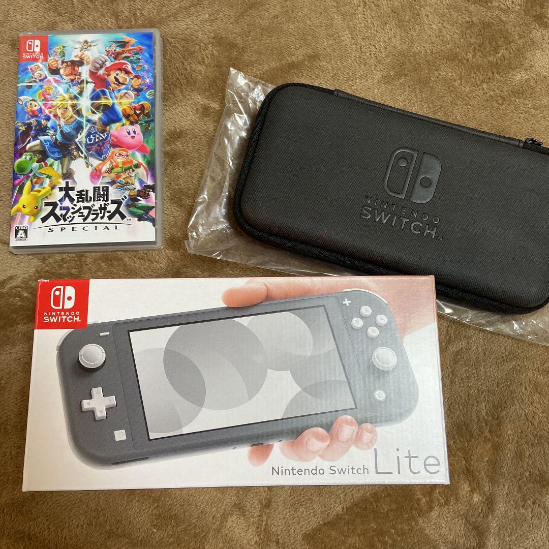 SWITCH LITE グレー & 大乱闘スマッシュブラザーズ