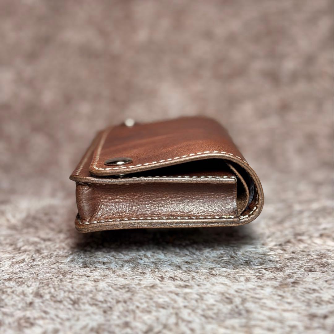 ◎ラスト1点.大人の渋さ漂う.二つ折り.オイルヌメシャグポーチ◎